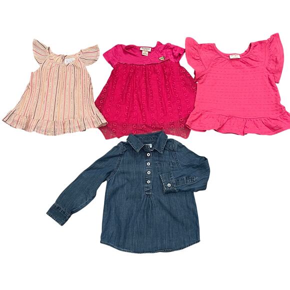 Lot Of 4 Girls Tops 3 Toddlers Clothing Everyday Casual - Picture 1 of 6